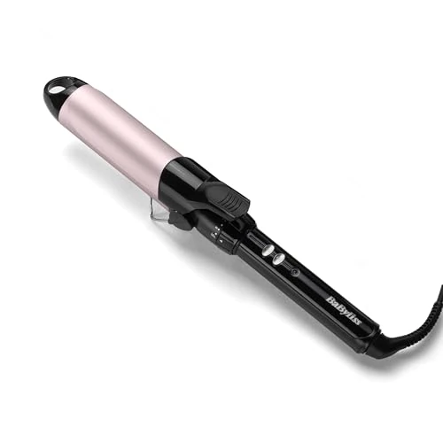 Offre limitée : BaByliss Boucleur à pince de 38mm - Cylindre Satin Touch, 10 réglages de température, boucleur professionnel avec support de sécurité intégré, Noir et rose, C338E de 45.00 € à 45.00 € (0.00% de remise)