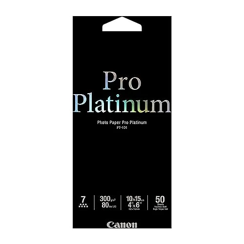 Limited-time offer: Canon PT-101 PRO Platinum A6 50 Paper from $16.79 to $16.79 (save 0.00%)