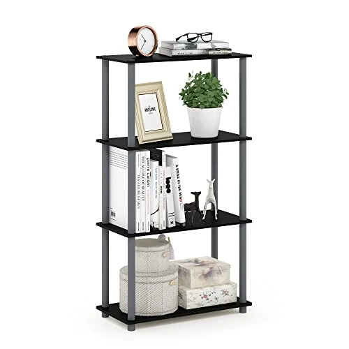 Offre limitée : Furinno Turn Présentoir à Étagères Polyvalentes à 4 Niveaux, Noir/Gris de 48.99 € à 48.99 € (0.00% de remise)