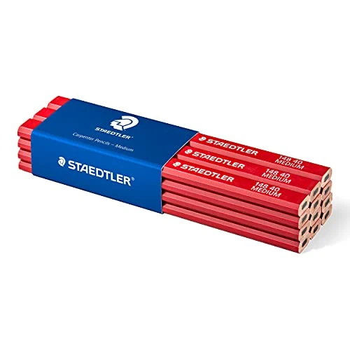 Offerta a tempo: Staedtler matite da carpentiere, durezza della mina media, confezione da 12 matite di alta qualità e resistenza, 148 40 - 17% da 14.29 € a 11.85 €