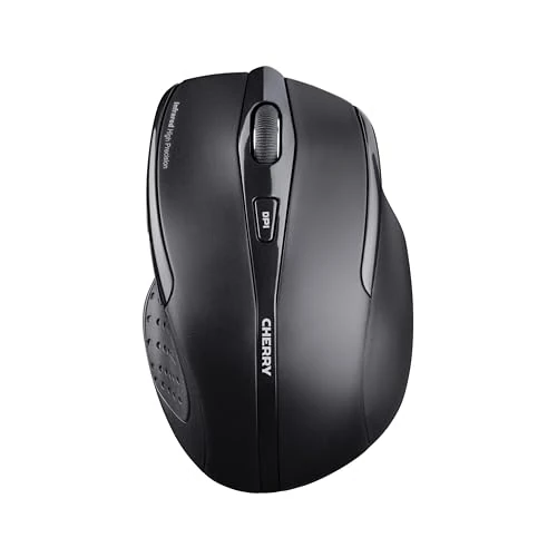 Offerta a tempo: CHERRY MW 3000, Mouse Wireless Ergonomico per Destrimani, 2.4 GHz RF, 6 Pulsanti, Sensore Ottico, Pannelli Laterali Gommati, Alimentazione a Batteria, Nero - 20% da 34.99 € a 27.99 €