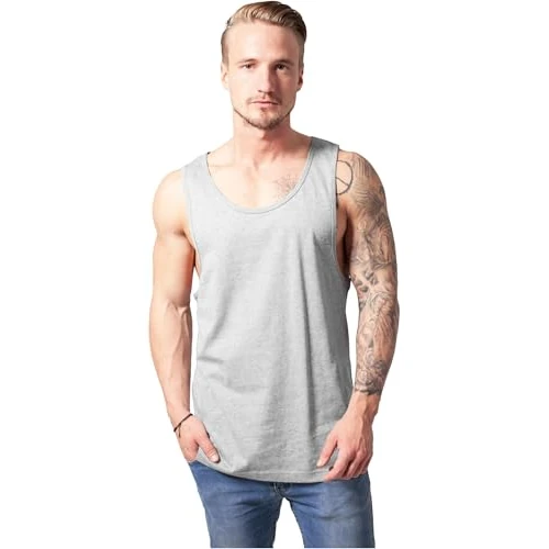 Offerta a tempo: Urban Classics Jersey Big Tank, Canotta Sportiva Uomo, Grigio (H.grey), S - 38% da 12.90 € a 7.99 €