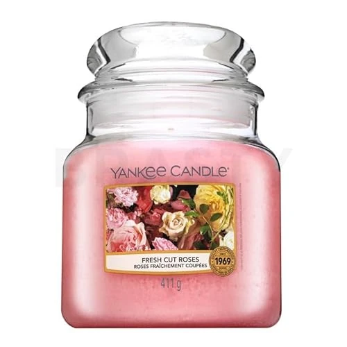 Oferta ograniczona: Yankee Candle Świeca zapachowa, świeża róża średniej wielkości świeca, długie świece: do 75 godzin, prezenty dla kobiet z 29.90 EUR na 19.39 EUR (znizka 35%)