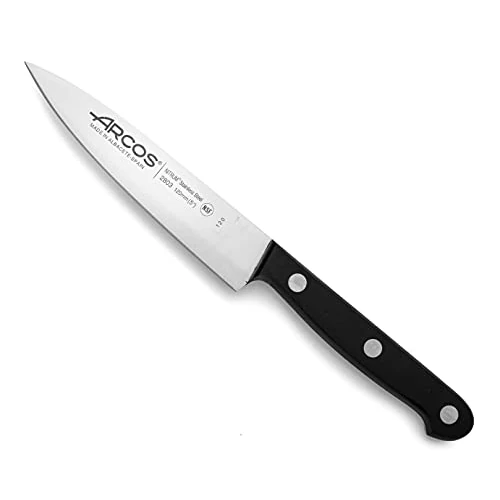 Arcos Chef Knife 5 Inch Stainless Steel, Cooking Knife to Cut and Peel Small Food, Ergonomic Polyoxymethylene Handle and 120mm Blade, Series Universal, Color Black