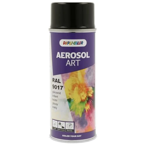 Duplicolor 741456 Spray Aérosol Art RAL 9017, Brillant, 400 ML
