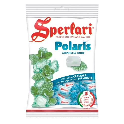 Sperlari - Caramelle Dure Polaris, Gusto Menta Piperita Piemontese E Menta Glaciale, Senza Glutine, 200 Grammo