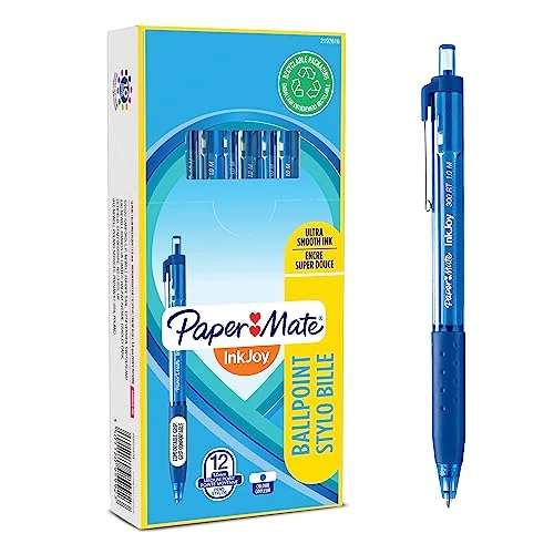 Papermate InkJoy 300RT Penna a Sfera a Scatto | Punta Media (1,0 mm) | Blu | Confezione da 12