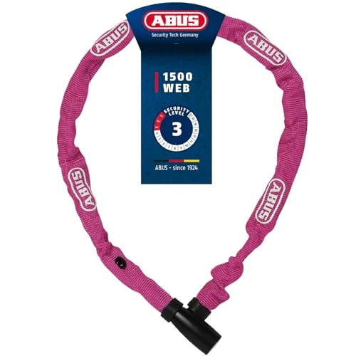 Limited-time offer: ABUS 1500 Web Chain Lock - Special Steel Bicycle Lock - 4 mm Thick Round Chain - ABUS Security Level 3-60 cm - Coral, Pink (Coral) from $25.16 to $25.16 (save 0.00%)