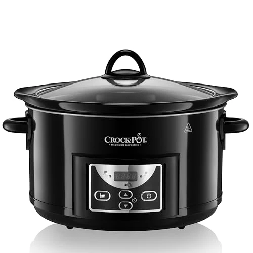 Crockpot Olla de Cocción Lenta | 4.7 Litros (hasta 5 Personas) | Temporizador Cuenta Atrás Programable | Negro [SCCPRC507B]