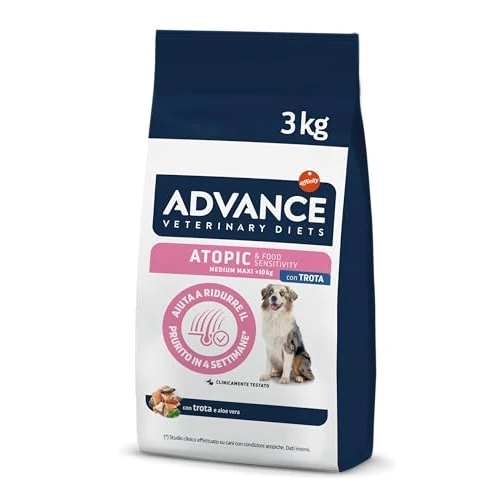 Offerta a tempo: Advance Veterinary Diets - Atopic Medium-Maxi - Cibo per Cani con Problemi di Dermatite Atopica con Trota - 3kg - 42% da 29.99 € a 17.30 €