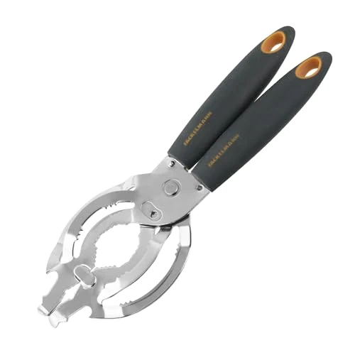 Offerta a tempo: Fackelmann coperchi, Linea Apribarattoli/Svitacoperchi, Collection, in Acciaio Inox, Manico Soft Touch (Colore: Nero/Arancione/Argento), 24,5x2,5x8,5 cm - 15% da 10.99 € a 9.34 €