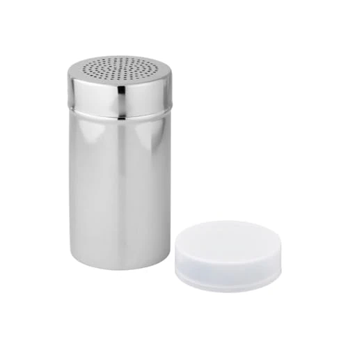 Offre limitée : Fackelmann 42908 Saupoudreuse à sucre glace, saupoudreuse, saupoudreur à parmesan, Acier inoxydable, 13 x 7 cm, Argent/Blanc de 9.86 € à 9.48 € (4% de remise)