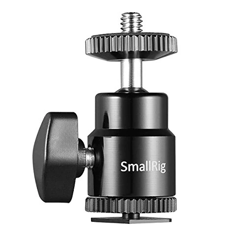 Limited-time offer: SMALLRIG Mini Ball Head 360°Swivel, Ballhead Mount with Maximum Load 3kg/6.6lbs with Removable 1/4" Hot Shoe Adapter for DSLR Monopod Light Stand - 761 from 13.99 £ to 13.99 £ (save 0.0%)
