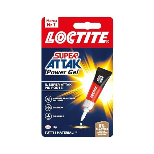 Offerta a tempo: Loctite Super Attak Power Flex, Colla trasparente istantanea, 1x3 g - 38% da 6.15 € a 3.80 €
