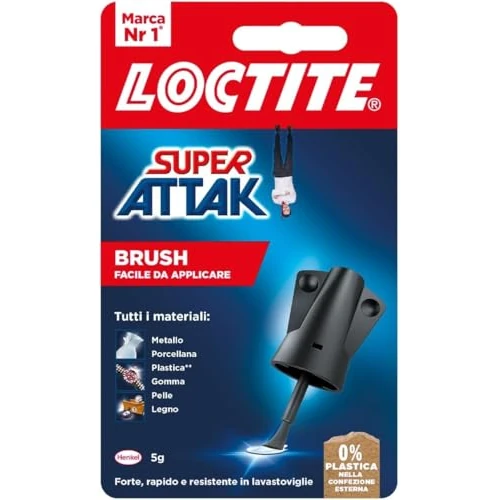 Offerta a tempo: Loctite Super Attak Brush, Colla Liquida Trasparente con pennello, Adesivo per applicazioni precise, Colla per legno, gomma, metallo, ceramica, legno, cuoio e pelle, 1x5g - 37% da 7.90 € a 4.99 €