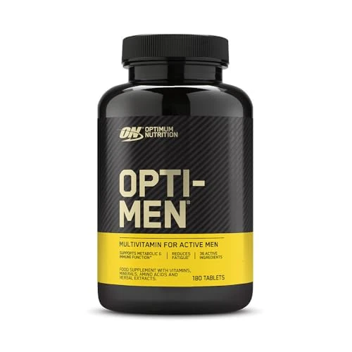 Tijdelijke aanbieding: Optimum Nutrition Opti-Men Multi-Vitamine Supplementen voor Mannen met Vitamine D, Vitamine C, Vitamine B6 en Aminozuren, Niet-gearomatiseerd, 60 porties, 180 capsules van 33.32 EUR naar 22.99 EUR (korting 31%)