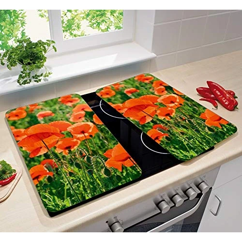 Maximex 2521434500 Hob Covers Universal Set of 2 Poppy Field