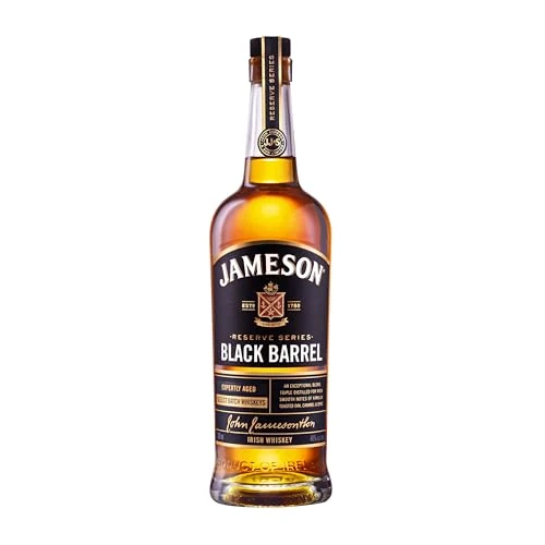 Jameson Irish Whiskey Black Barrel, Blended Whisky Irlandese di malto e cereali, Fino a 12 anni di invecchiamento in botti ex-bourbon e sherry, vol 40%, 70CL