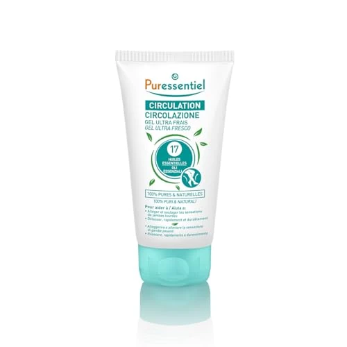 Offerta a tempo: Puressentiel Gel Ultra Fresco Circolazione – Favorisce la Circolazione e il Benessere delle Gambe – Effetto Freddo Immediato – Allevia Gambe Pesanti e Gonfie – Con 17 Oli Essenziali e Mentolo – 125 ml - 6% da 16.90 € a 15.87 €