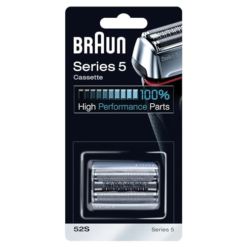 Limitiertes Angebot: Braun Series 5 Elektrorasierer Scherkopf 52S – ORIGINAL Ersatzscherteil und Rasierer Zubehör vom Hersteller – Made in Germany, Kompatibel mit Braun Series 5 Rasierern – Silber, 1er Pack von 44.99 EUR auf 29.99 EUR (Spare 33%)