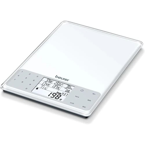Beurer DS 61 Bilancia Cucina Dieta, elettrica, white, vetro