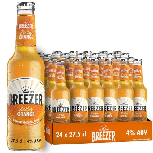 Offerta a tempo: Drink alcolico BREEZER al gusto Arancia, vol. 4%, 24 x 27,5 cl / 275 ml, Drink alcolico premiscelato e pronto da bere in bottiglia - 47% da 47.76 € a 25.25 €