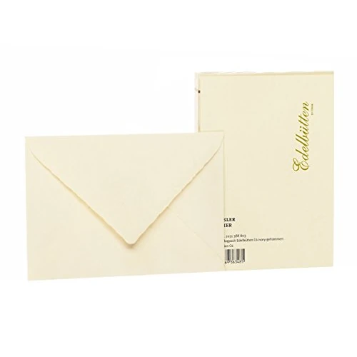 Offerta a tempo: Rössler Papier 2031388803 - Busta DIN C6, fodera in seta, 20 pezzi, carta fatta a mano, martellata, avorio - 0.00% da 5.99 € a 5.99 €