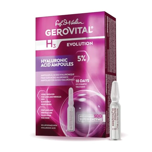 Limited-time offer: GEROVITAL EVOLUTION Hyaluronic Acid Serum for Face - Moisturizer, Regenerating, Hydrating Serum, Anti-Wrinkle, Anti-Aging Facial Serum for Fine Lines and Increased Skin Elasticity, 10 Vials x 2ml from $29.99 to $29.99 (save 0.00%)