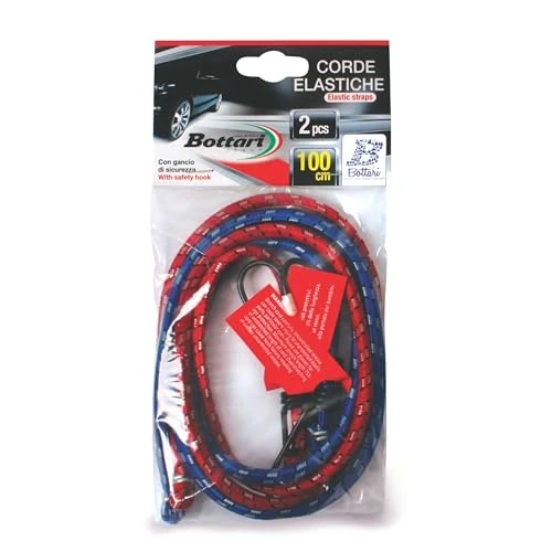 Oferta limitada: Bottari 18225, Cuerda elástica con ganchos de seguridad, 100 cm, 2 unidades de 8.48 € a 7.87 € (ahorro 7.19%)