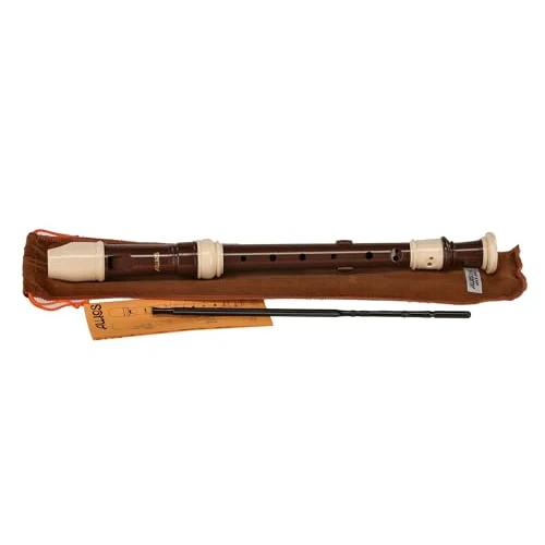 Limited offer: Aulos C-Soprano Recorder Bel Canto Mod.105A baroque pocket, Cleaner/Wiper, fat-box and fingering chart, brown/ivory colored (700078) from 25.00 EUR to 25.00 EUR (save 0%)