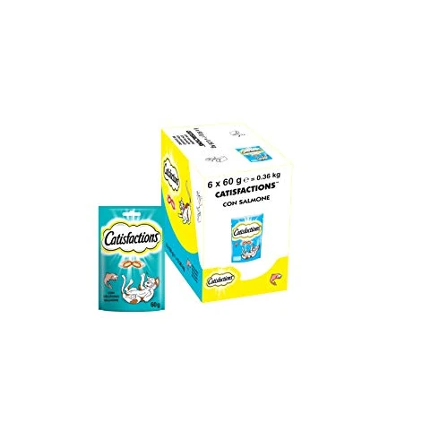 Oferta ograniczona: CATISFACTIONS Przysmaki dla kotów i kociąt o smaku łososiowym - Zestaw 6 saszetek 60g - Miękkie chrupiące na zewnątrz w środku - idealne do dzielenia się chwilą współpracy z 20.54 EUR na 20.54 EUR (znizka 0%)