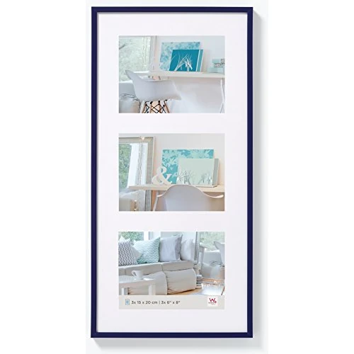Offerta a tempo: walther design Cornice Blu 3X 15x20 cm Galleria con passe-partout, New Lifestyle Cornice plastica KV320L - 33% da 33.78 € a 22.49 €