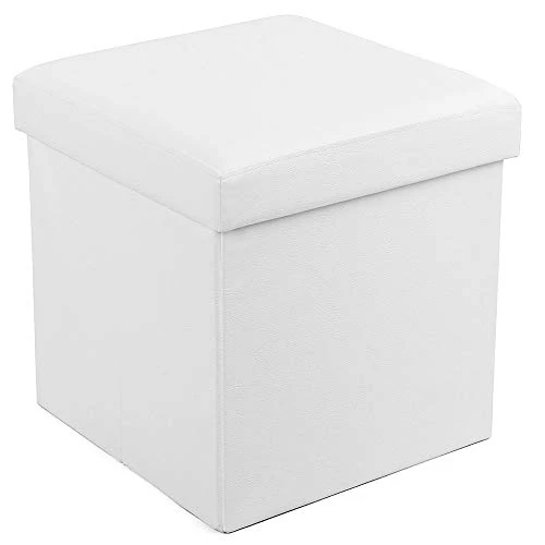 Offre limitee: SONGMICS 38 cm Cube Pouf Coffre de Rangement Pliable Chargement Max. de 300 kg Blanc LSF103 de 25.49 EUR a 20.39 EUR (economie 20%)