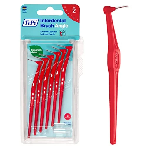 Zeitlich begrenztes Angebot: TePe Angle Interdentalbürste, Rot, 0,5 mm/ISO 2, 6 Stk., Zahnwischenraumreinigung, Plaque-Entferner für kleine Zahnlücken von 5.19 € auf 3.68 € (29% Rabatt)