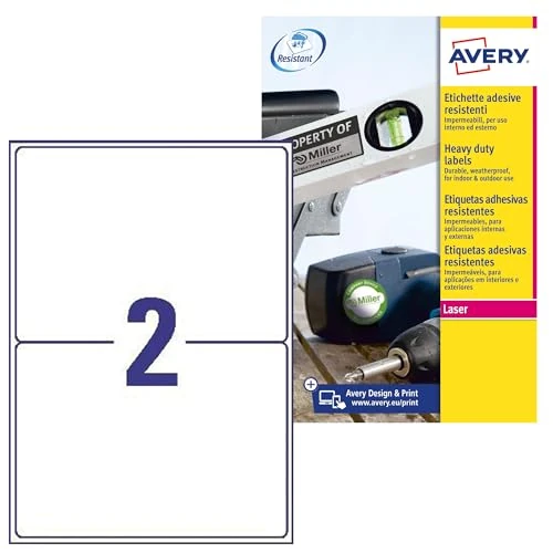 Begrenztes Angebot: Avery España L7068-20 Klebeetiketten aus robustem Polyester, 199,6 x 143,5 mm, 40 Etiketten von 30.40 EUR auf 30.40 EUR (Rabatt 0%)