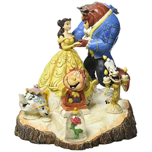 Disney Traditions Carved by Heart Beauty and Beast Figurine, Multicolor, Taille Unique