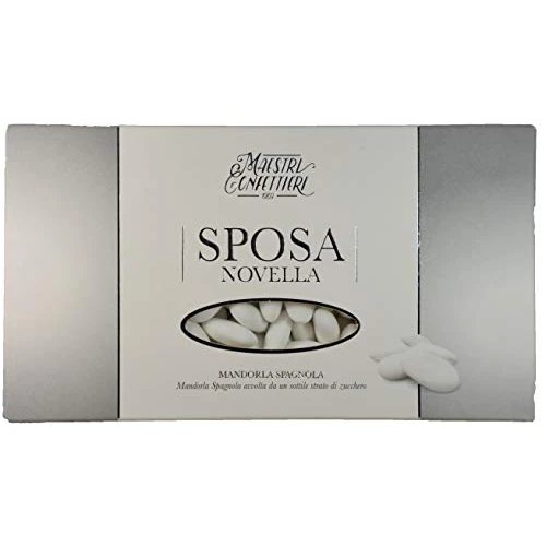 Prisco - Confites Sposa Novella - 300 confites 1 kg con almendra española 36 blanco rojo rosa verde azul