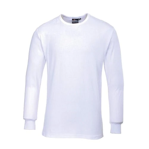 Portwest Herren Langærmet Termisk vetements de travail > tee shirts travail, Weiß, S EU