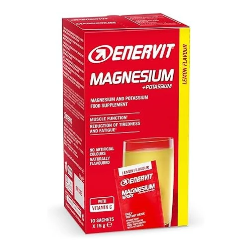 Offerta a tempo: Enervit Magnesio e Potassio, Per Reintegrare Sali Minerali, Gusto Limone, Ricco di Vitamina C, Ottimo Post Allenamento Intenso, Riduzione di Stanchezza e Affaticamento, Vegan, Confezione da 10 Bustine - 41% da 12.00 € a 7.11 €