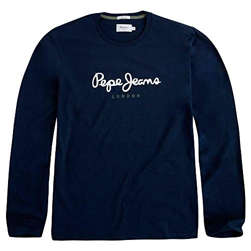 Offre limitée : Pepe Jeans Eggo T-shirt pour Homme Slim Fit Manches Longues Bleu de 29.90 € à 21.12 € (29% de remise)