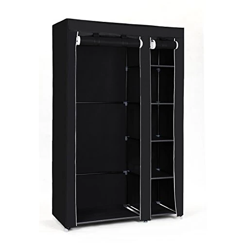 Zeitlich begrenztes Angebot: SONGMICS Stoffschrank, XL, Kleiderschrank, Faltschrank, Campingschrank mit Kleiderstange, 110 x 175 x 45 cm, schwarz, LSF007 von 35.99 € auf 29.99 € (17% Rabatt)