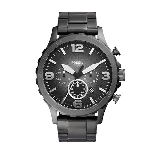 Oferta ograniczona: Fossil Męski zegarek Nate, chronograf z mechanizmem kwarcowym, z paskiem ze stali nierdzewnej lub skórzanym z 466.63 EUR na 466.63 EUR (znizka 0%)