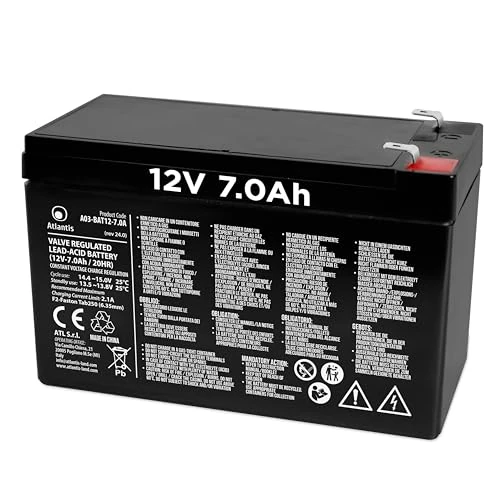 Oferta limitada: Atlantis batería de Plomo hermética (VRLA) 12 V 7 Ah, para Sistemas de alimentación ininterrumpida (SAI), videovigilancia, Alarma, Movilidad eléctrica, Juguetes, faston F2 6,3 mm, A03-BAT12-7.0A de 24.90 € a 23.99 € (ahorro 4%)