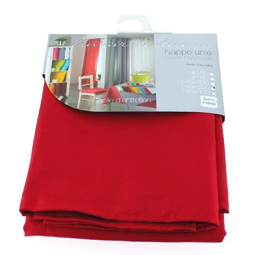 Tijdelijke aanbieding: Douceur d'Intérieur - 1720223, rechthoekig tafelkleed, 140 x 300 cm, Essentiel, polyester effen, rood van 16.36 EUR naar 16.36 EUR (korting 0%)