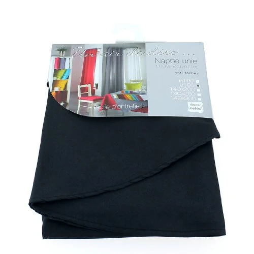 Offerta a tempo: Douceur D'Intérieur - 1720381, Tovaglia Rotonda , 180 Cm , Essentiel , Poliestere Unito , Nero - 0.00% da 18.13 € a 18.13 €