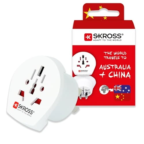Offerta a tempo: SKROSS | 1.500222-E | World to Australia/China | Adattatore da Viaggio per Australia e Cina - Tensione e Potenza 100V– 1000W/250V – 2500W - Protezione Anti Scossa - 45% da 23.65 € a 12.90 €