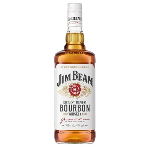 Offerta a tempo: Jim Beam Kentucky Straight Bourbon Whisky, Bourbon distillato a bassa temperatura da un mix di cerali, 4 anni di invecchiamento - 1 bottiglia da 1L - 25% da 19.90 € a 14.99 €