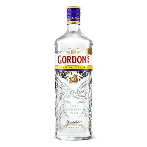 Gordon's London Dry Gin, Premium destilliert, Ausgezeichnet & aromatisiert, mit Zitrusfrische, handgefertigt auf englischem Boden, 37,5% vol, 1000 ml Einzelflasche |