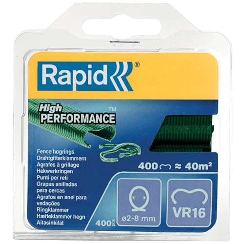 Offerta a tempo: Rapid VR16 Confezione da 400 Anelli Verdi per Recinzioni e Reti 2-8 mm - 0.00% da 16.50 € a 16.50 €