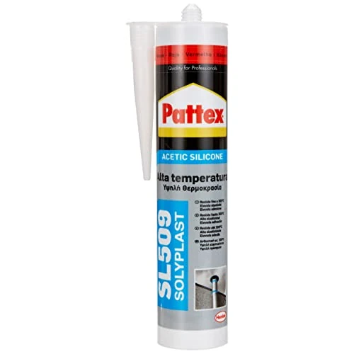 Tijdelijke aanbieding: Pattex SL509 Siliconen afdichtmiddel, acetaat-siliconen, voor afdichtingen van pompen, motoren en gereedschapsmachines, voor het lijmen van stalen profielen, hittebestendig tot 300 °C, patroon 300 ml, van 21.28 € naar 21.28 € (0.00%